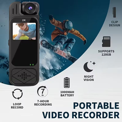 🚀 MINI BODYCAM PRO 2K: REGISTRO TOTAL Y MANOS LIBRES